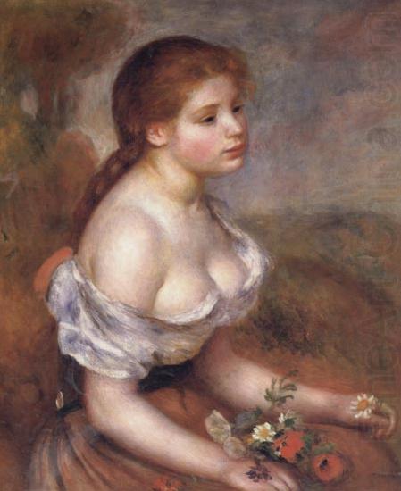Pierre Renoir Young Girl with Daisies china oil painting image